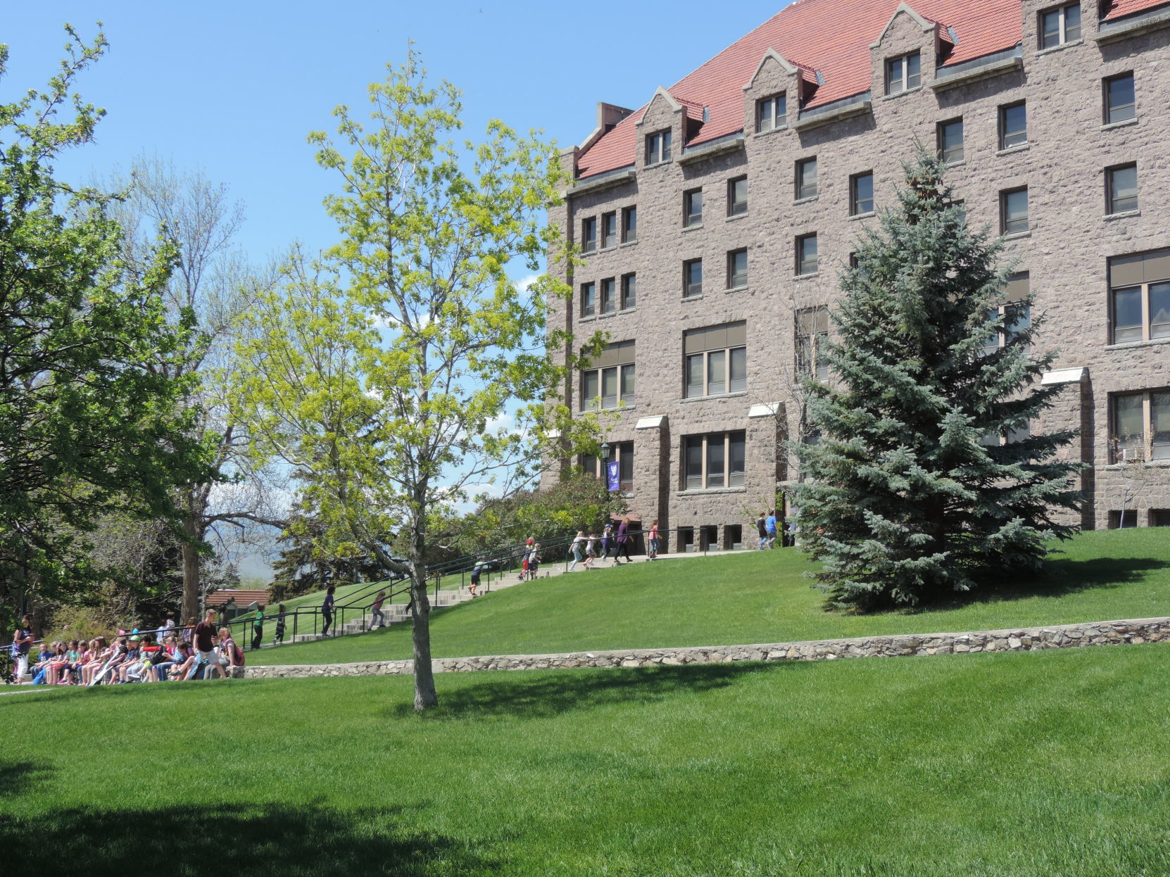 After recess, Rossiter students head to class